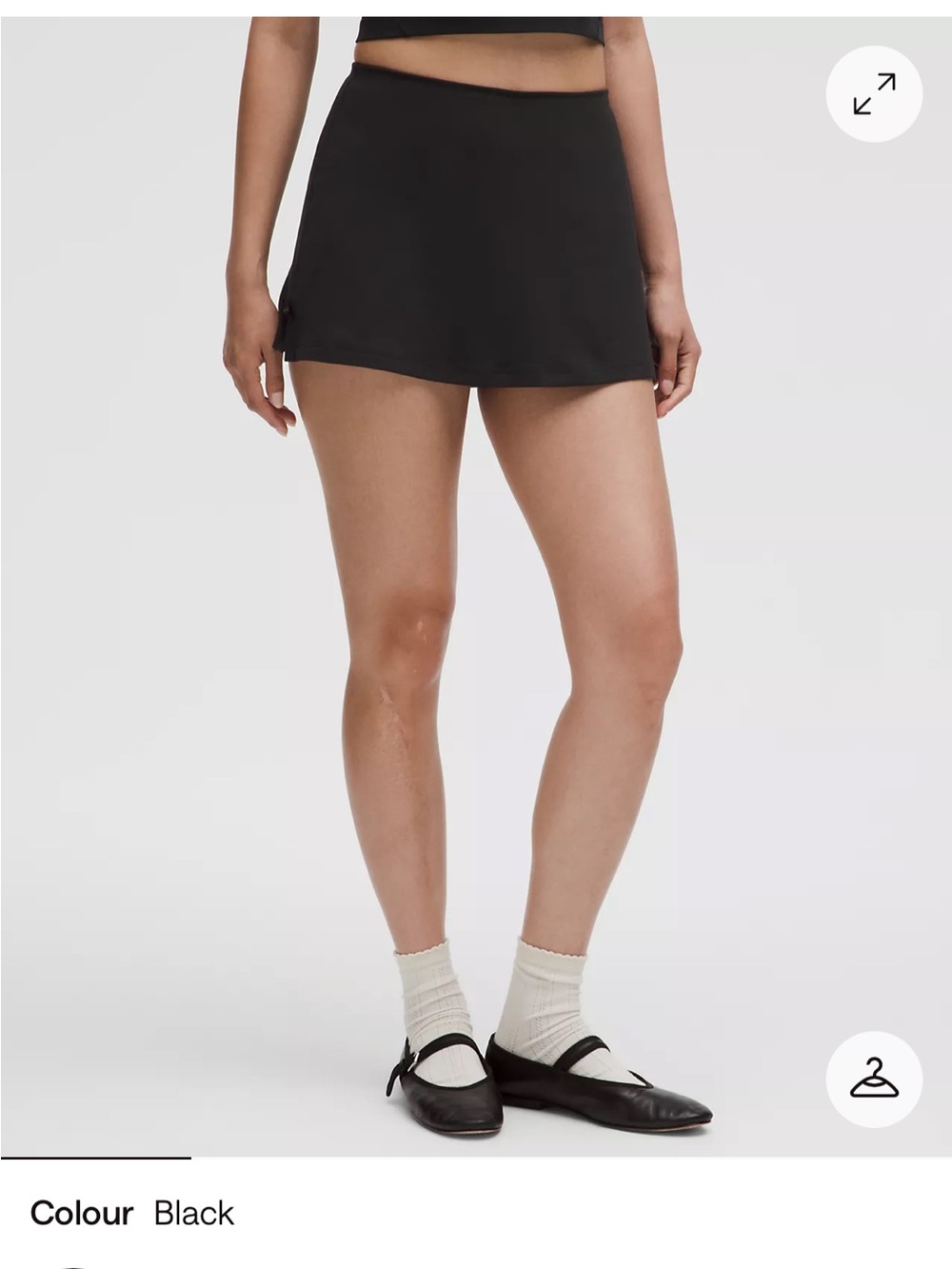 lululemon athletica Black Nulu Bow-Detail Mini Skirt Balletcore